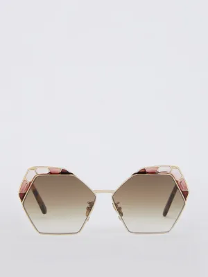 Vlinder Hexagonal Gradient Sunglasses