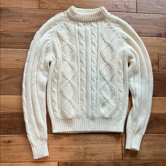 Vtg fisherman cable knit sweater
