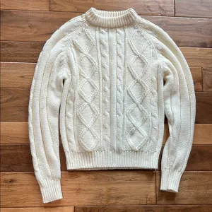 Vtg fisherman cable knit sweater