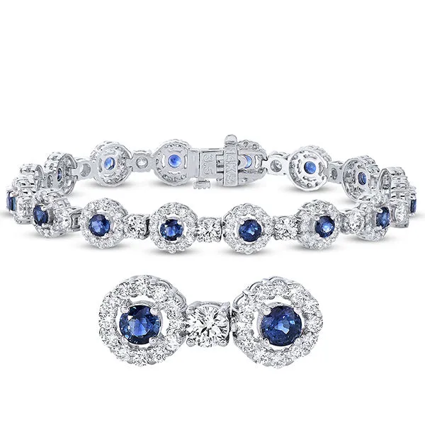 White Gold Sapphire & Diamond Bracelet
