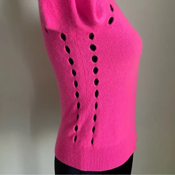 White   Warren Hot Pink Cashmere Sweater