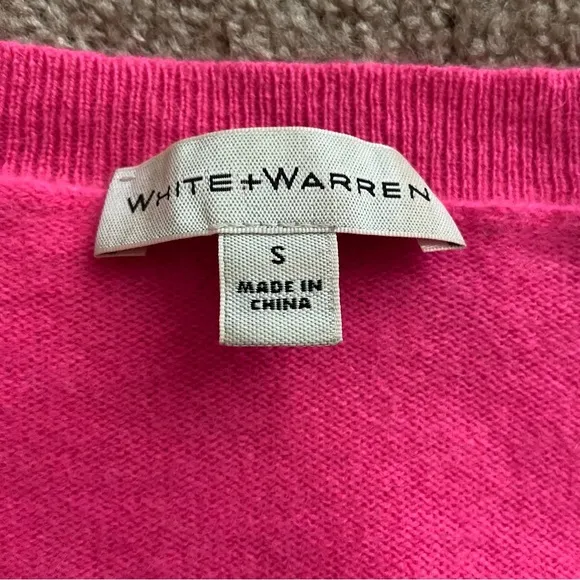 White   Warren Hot Pink Cashmere Sweater