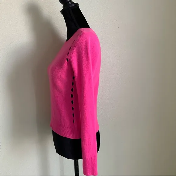 White   Warren Hot Pink Cashmere Sweater