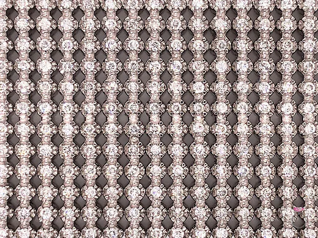 Wide 12 Row Diamond Bracelet, 20 Carats, 672 Diamonds. 18K White Gold