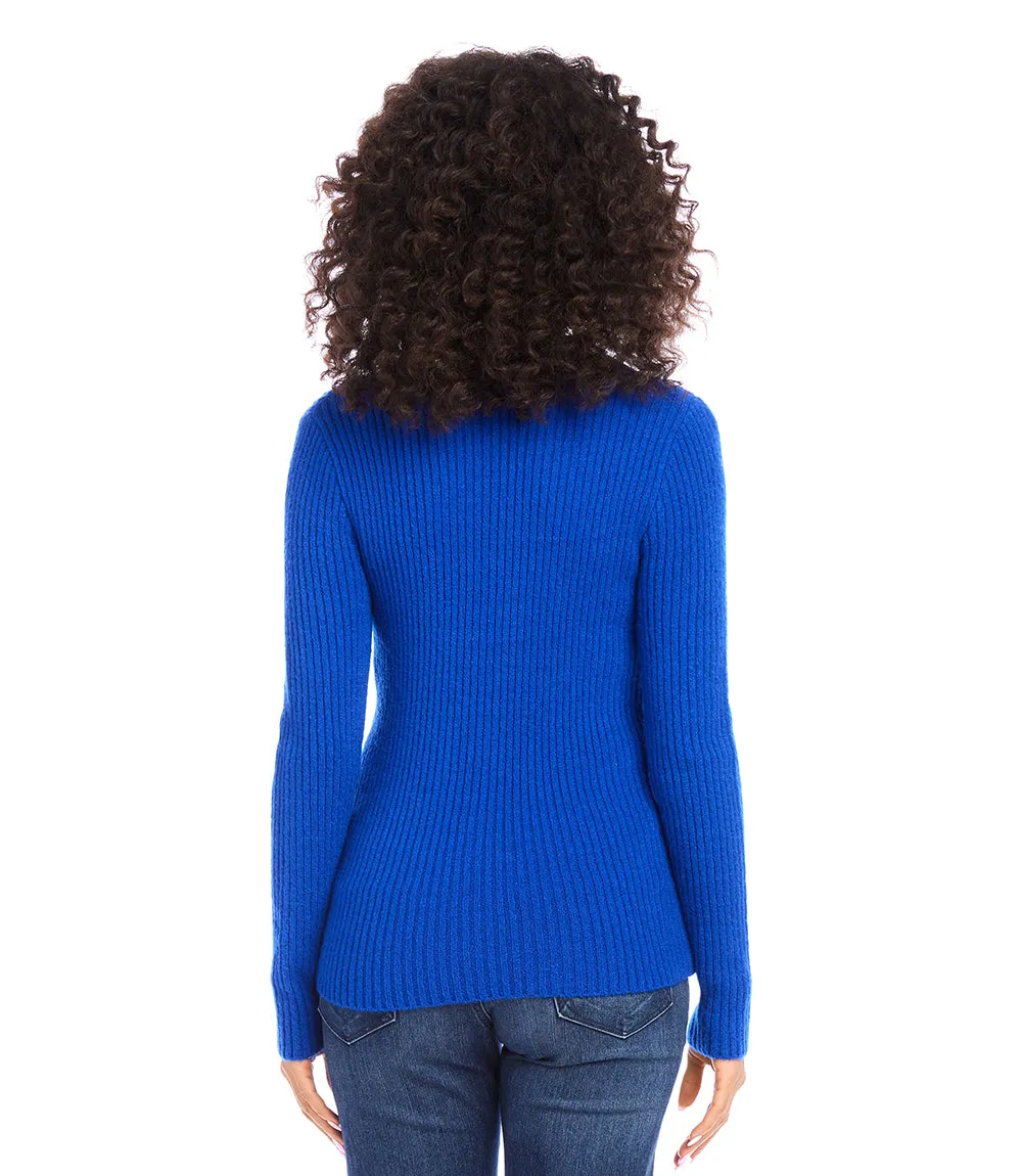 Wide Ribbed Crewneck Sweater