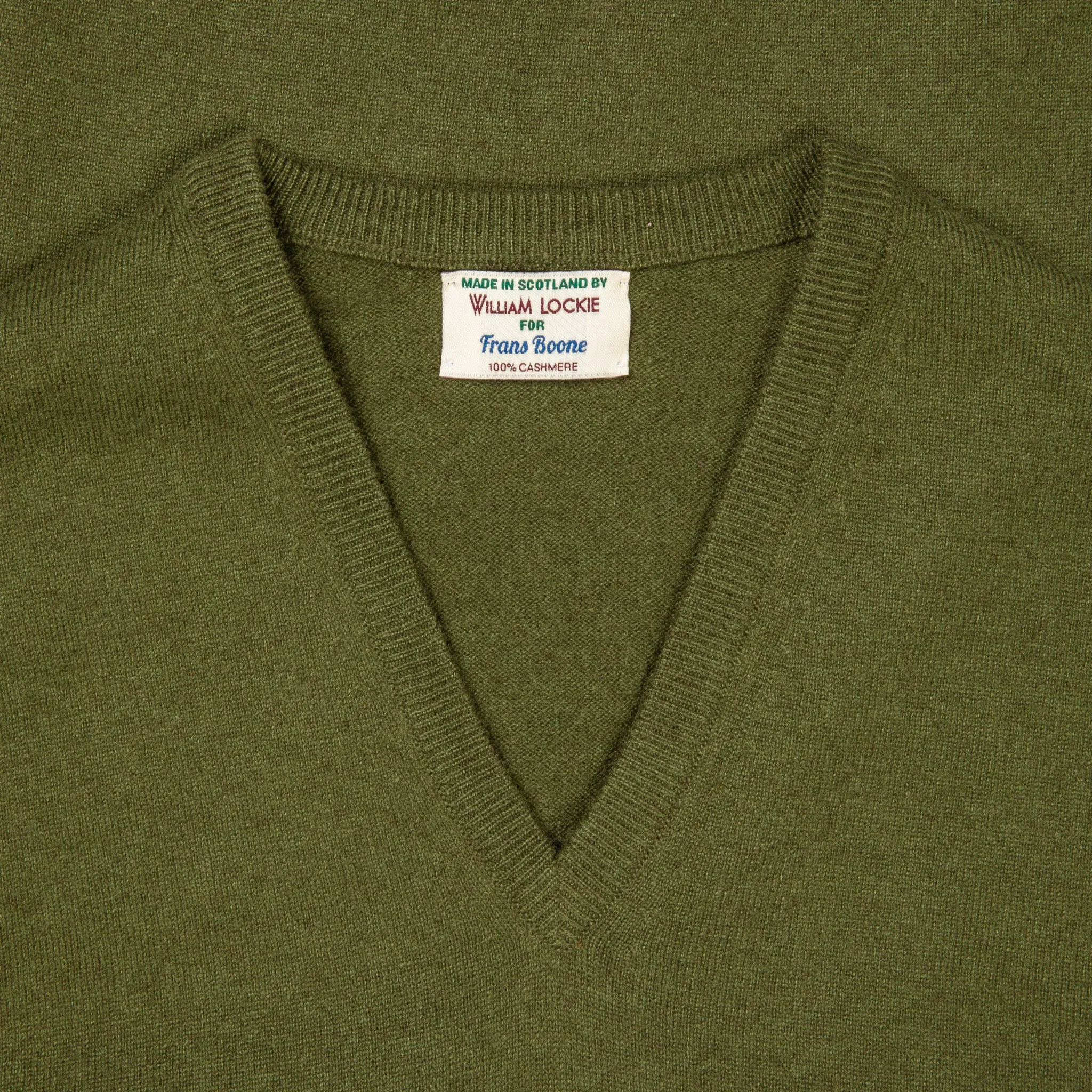 William Lockie Oxton Cashmere V-Neck Loden