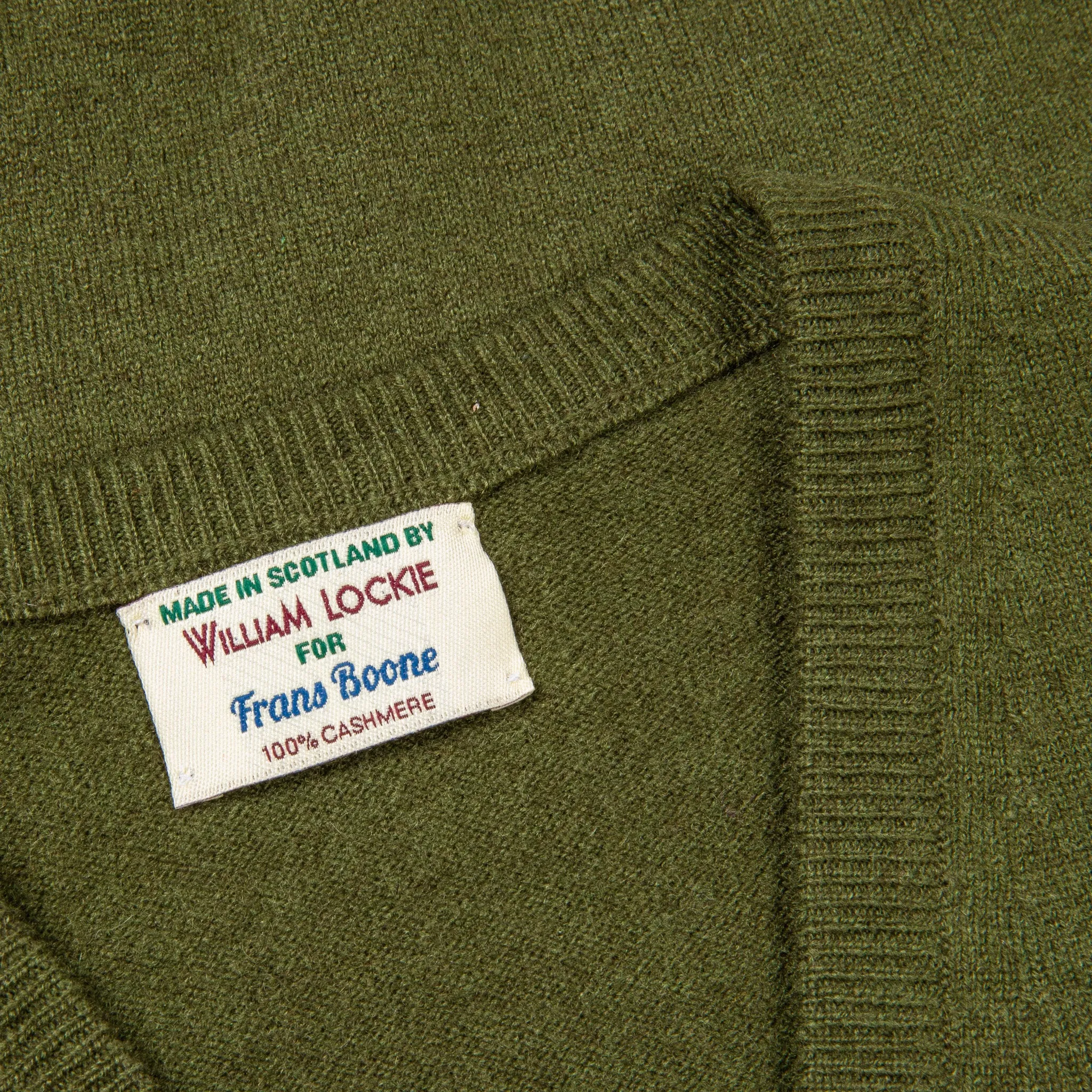 William Lockie Oxton Cashmere V-Neck Loden