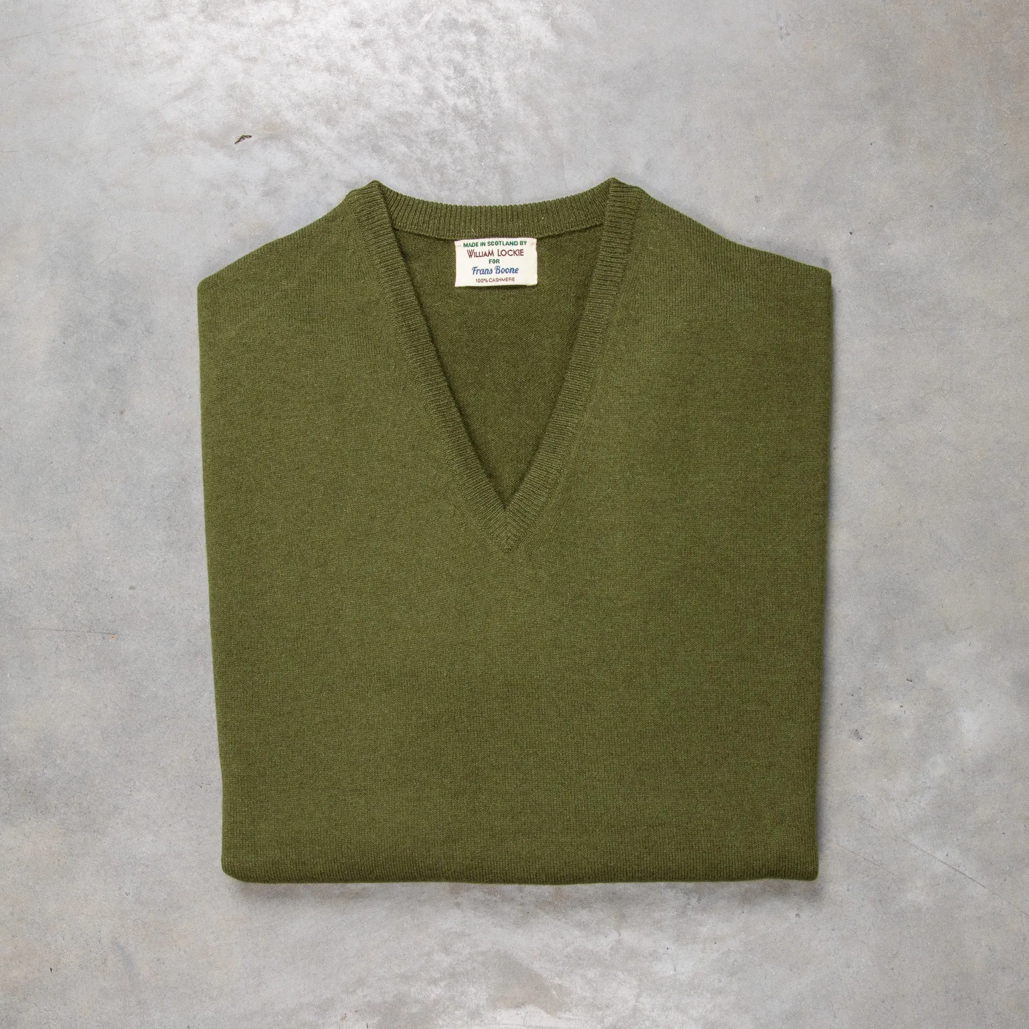 William Lockie Oxton Cashmere V-Neck Loden