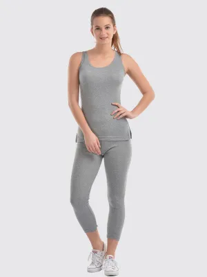 Women Hither grey Solid Thermal-Lower L/LOWER_Grey