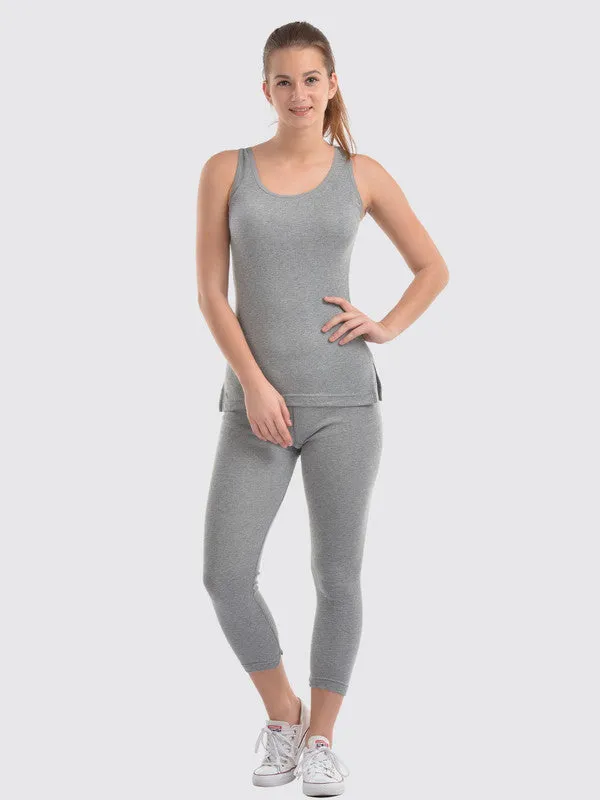 Women Hither grey Solid Thermal-Lower L/LOWER_Grey