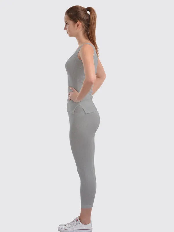 Women Hither grey Solid Thermal-Lower L/LOWER_Grey