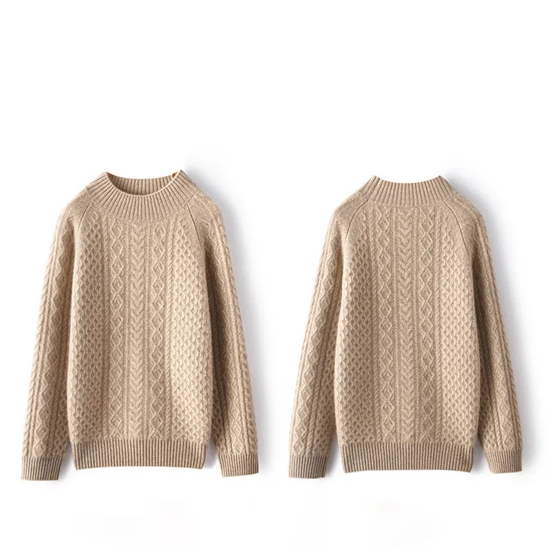 Women's Cashmere Sweater Long Sleeve Winter Mock neck Warm Cashmere Sweater
