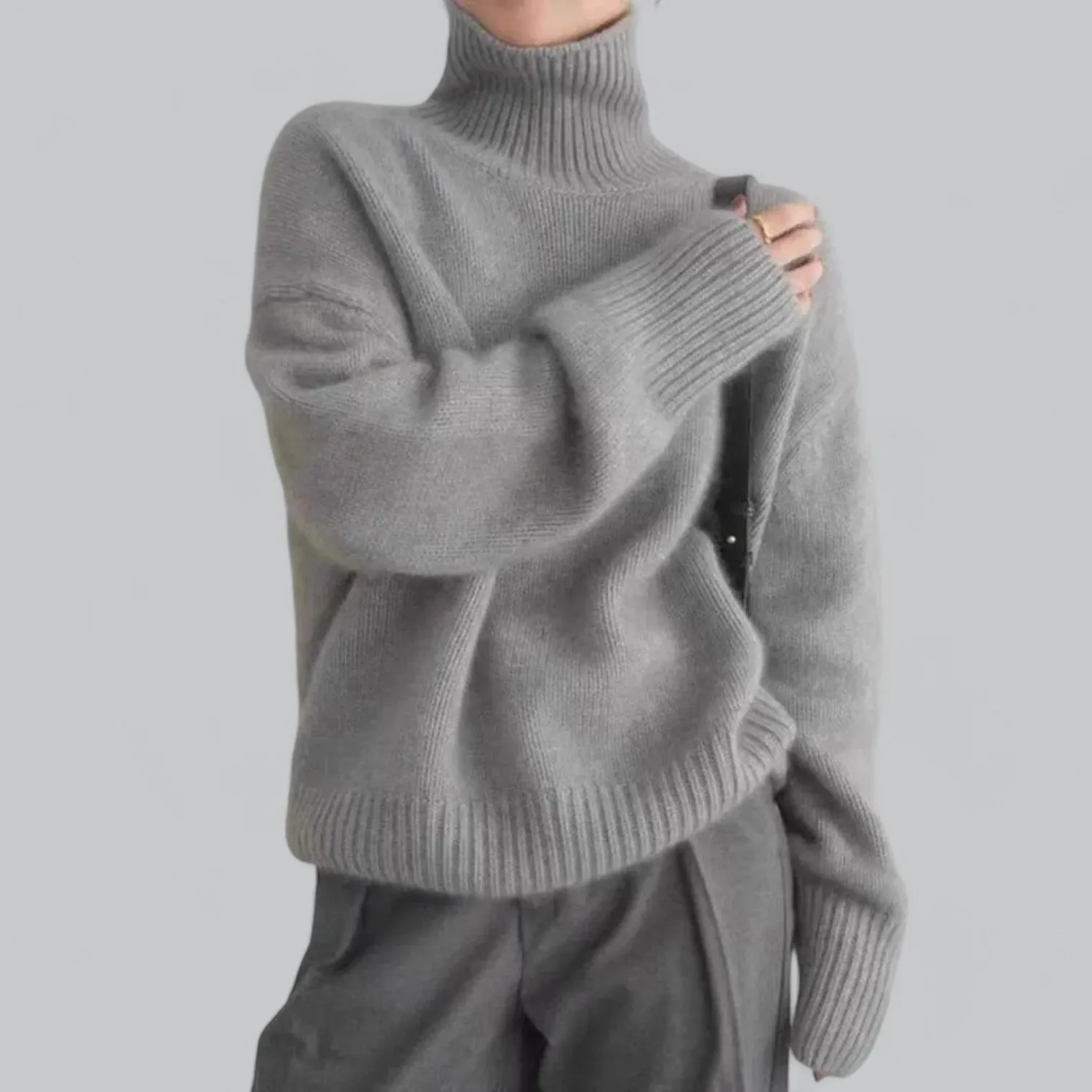 Women's Cashmere Turtle Neck Pullover Sweater | Soft, Warm, Lightweight Knit for Cozy Comfort