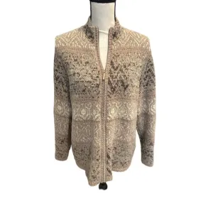Women’s Coldwater Creek Wool Blend Full Zip Sweater. Size Large