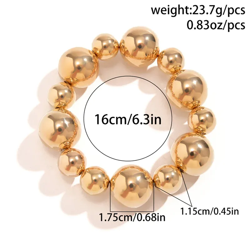 Women's Elastic Strand Classic Round Beads Bracelets