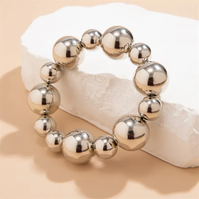 Women's Elastic Strand Classic Round Beads Bracelets