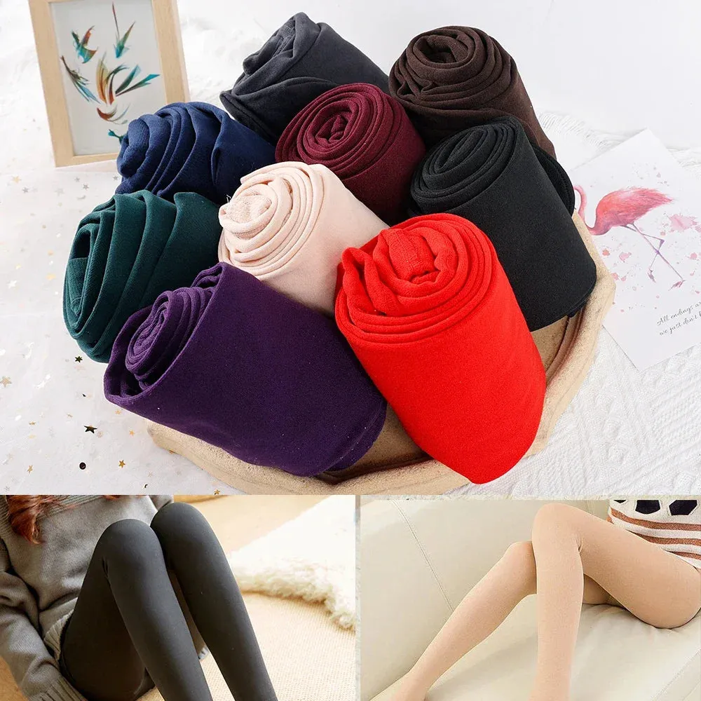 Women's Fleece-Lined Thermal Pantyhose – Cozy Warmth with a Flattering Fit