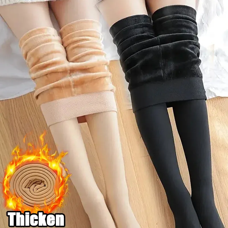Women's Fleece-Lined Thermal Pantyhose – Cozy Warmth with a Flattering Fit