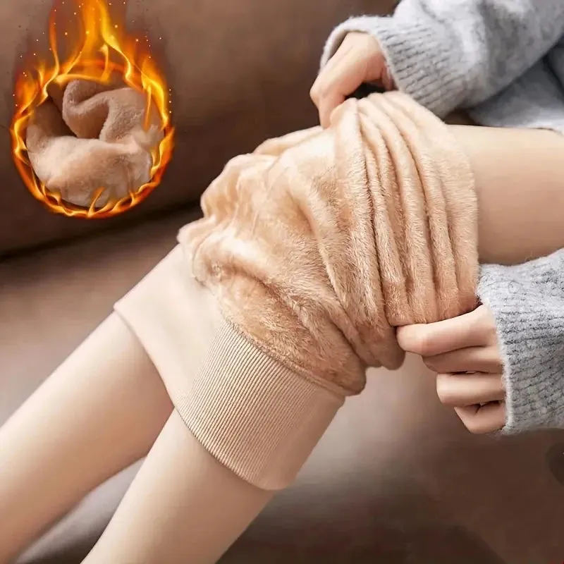 Women's Fleece-Lined Thermal Pantyhose – Cozy Warmth with a Flattering Fit