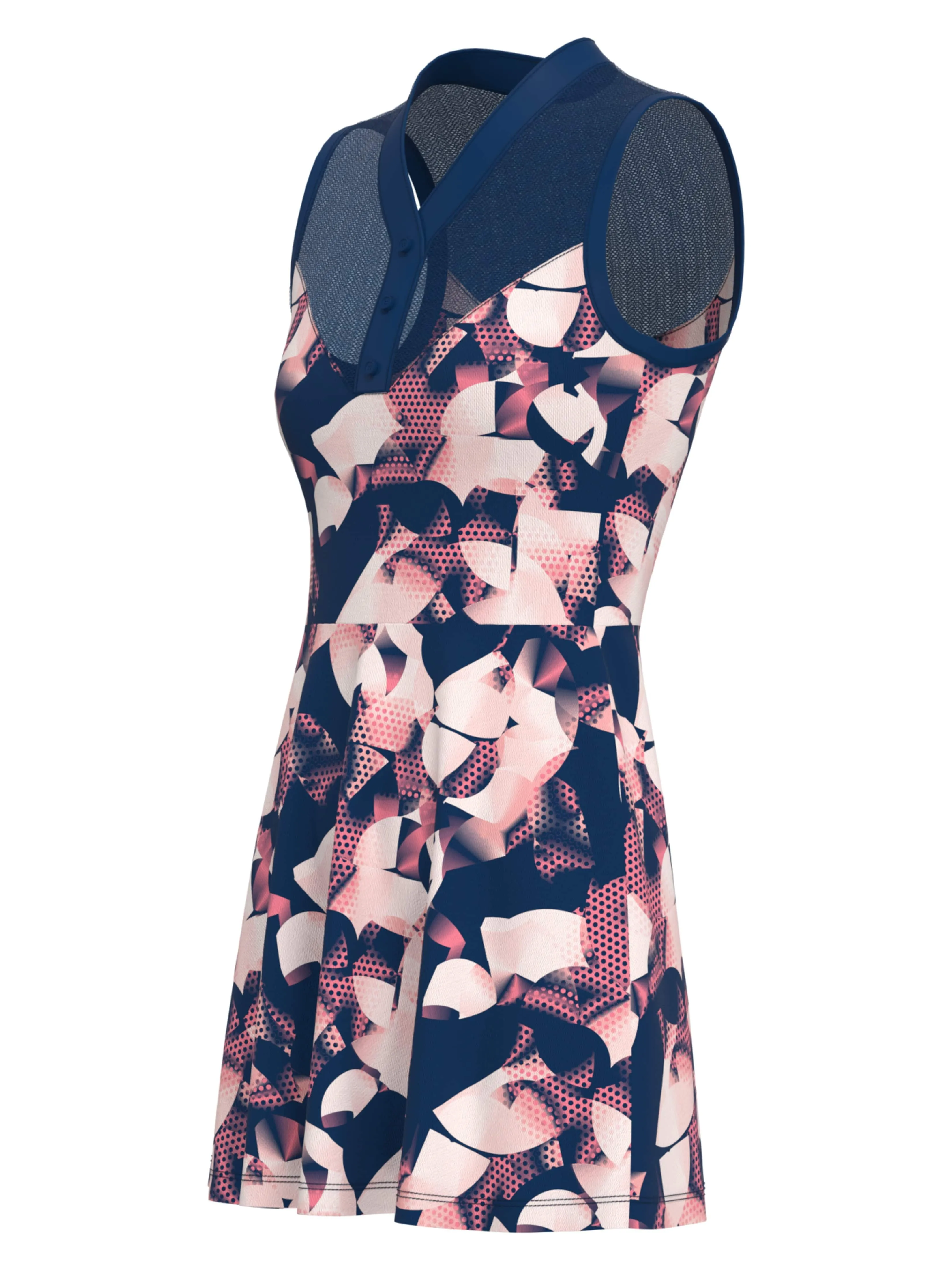 Women's Floral Print Tennis Dress with Mesh Yoke