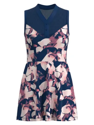 Women's Floral Print Tennis Dress with Mesh Yoke