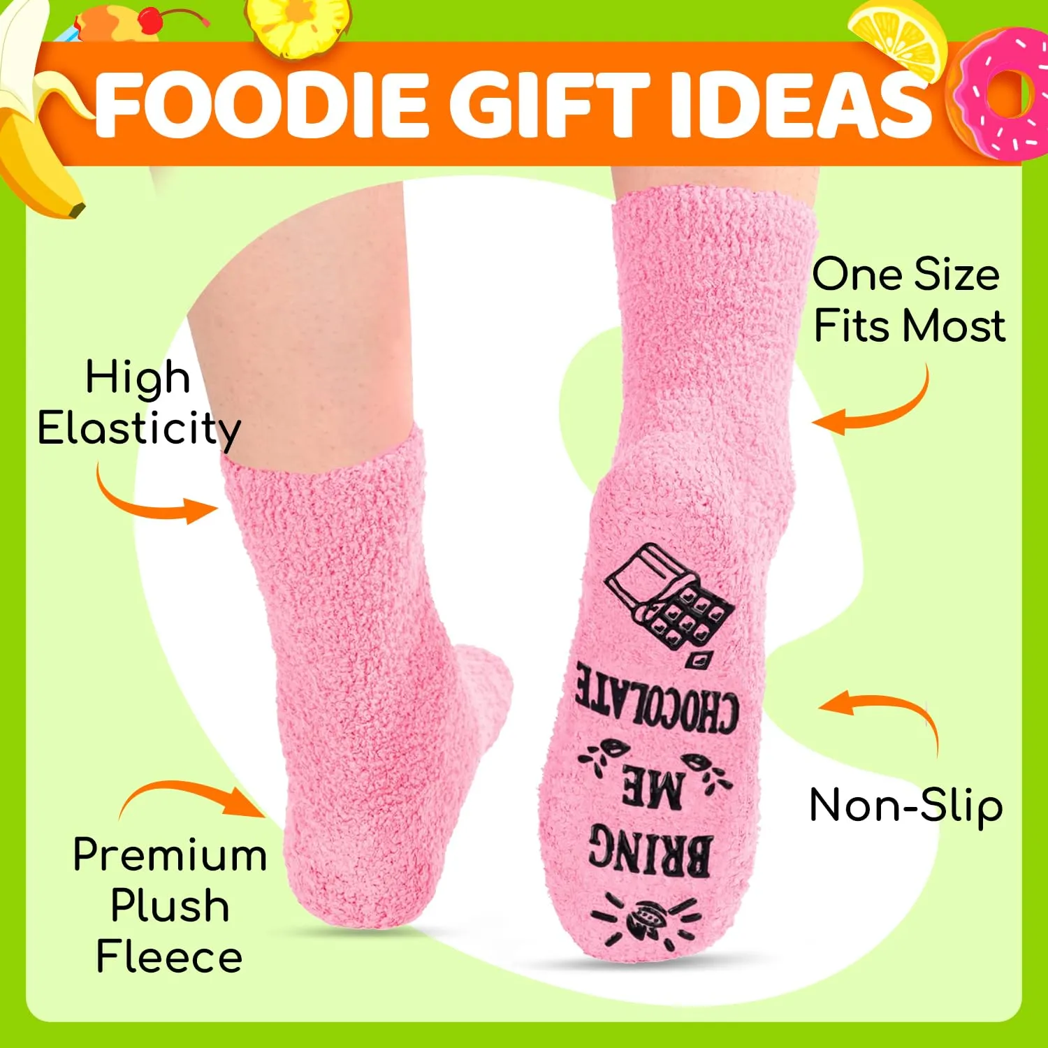 Women's Fuzzy Pink "Bring Me Chocolates" Socks