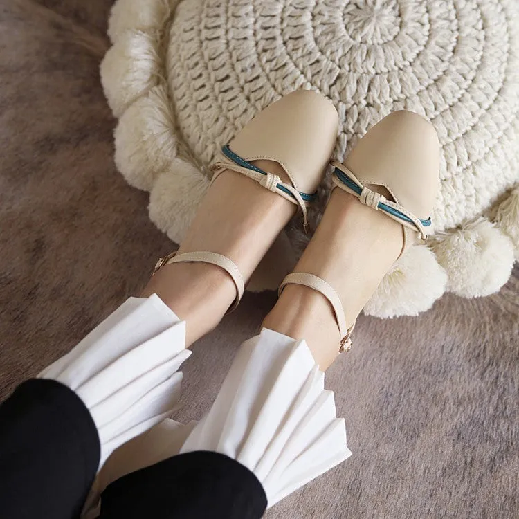 Women's Knot Ankle Strap Block Heel Sandals