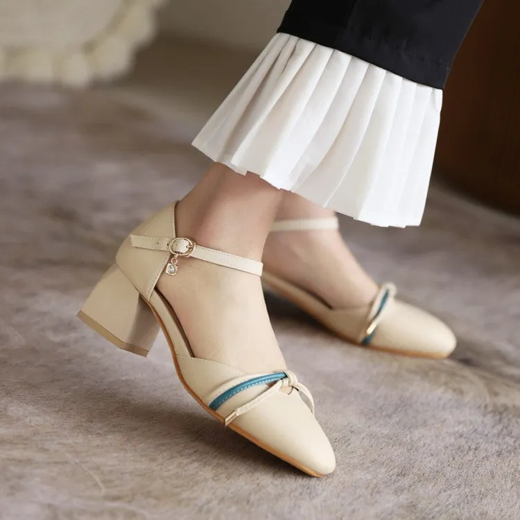 Women's Knot Ankle Strap Block Heel Sandals
