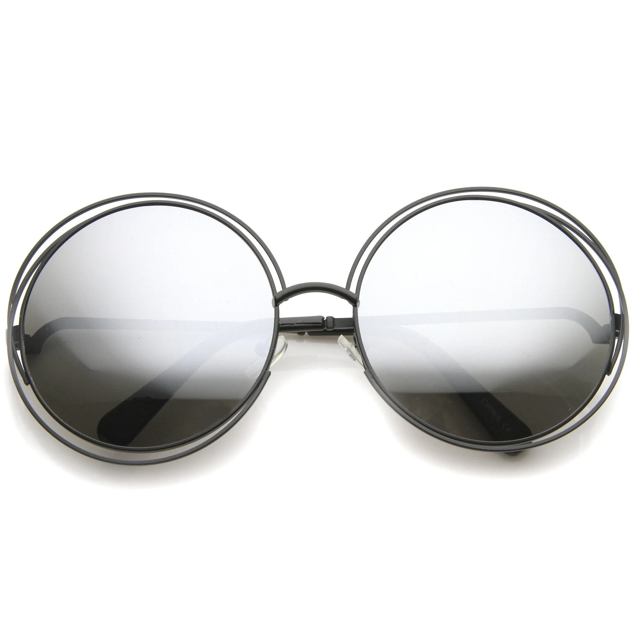 Women's Retro Oversize Color Burned Mirror Lens Sunglasses A172
