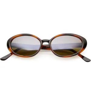 Women's Retro True Vintage Round Oval Mirrored Lens Sunglasses C654
