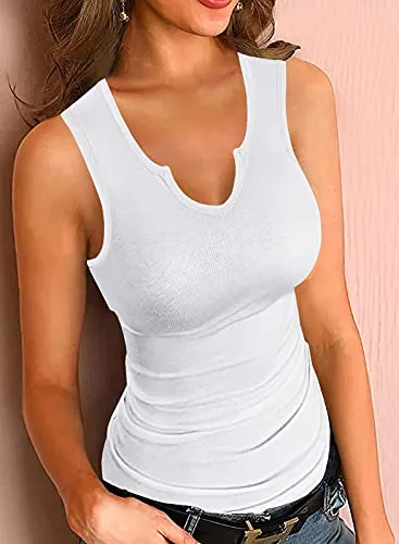 Women's Ribbed Knit Cami, White