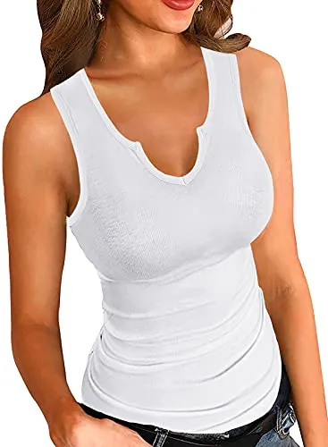 Women's Ribbed Knit Cami, White