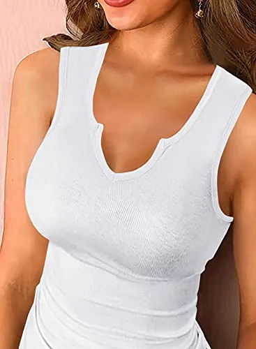 Women's Ribbed Knit Cami, White