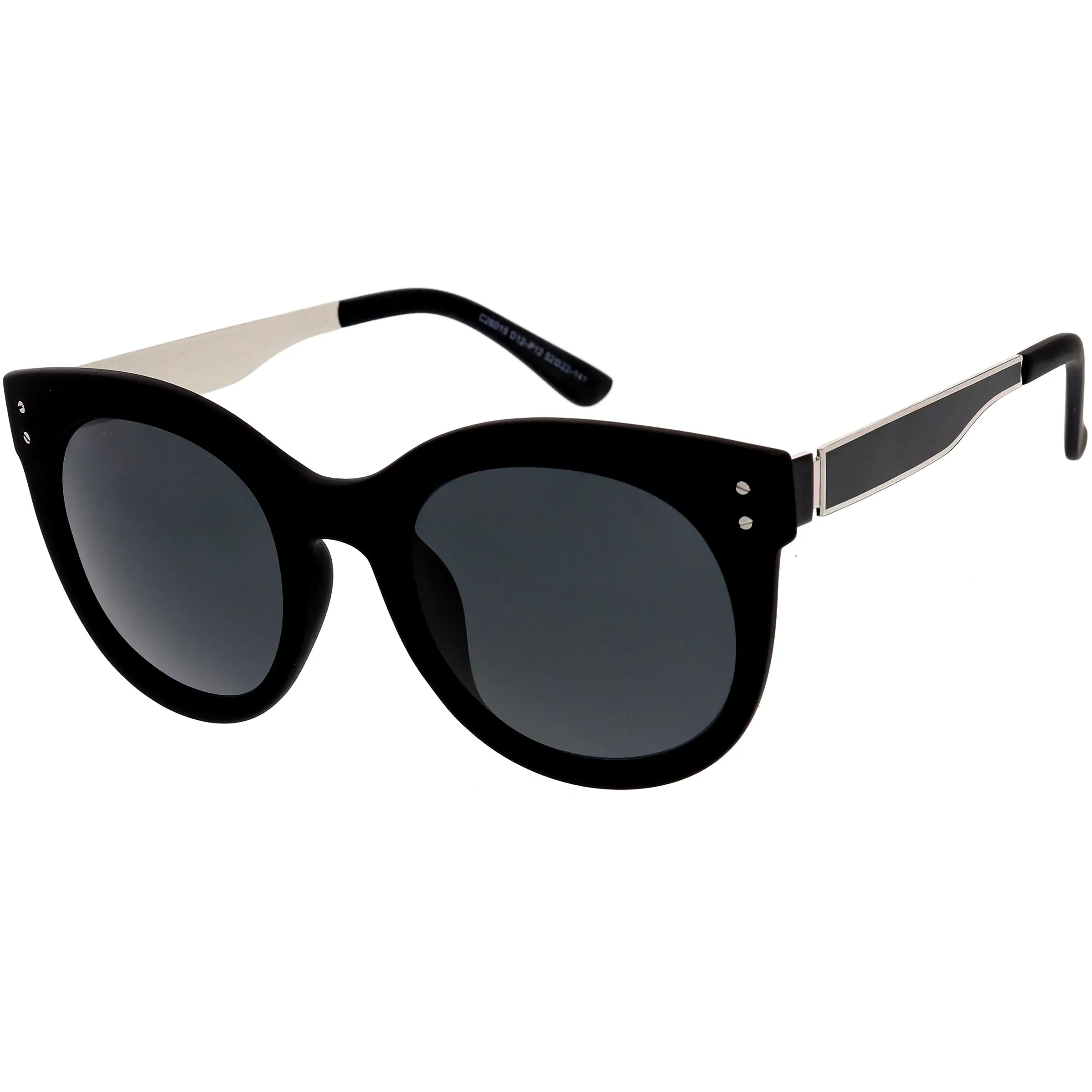 Women's Round Horned Rim Polarized Lens Sunglasses C893