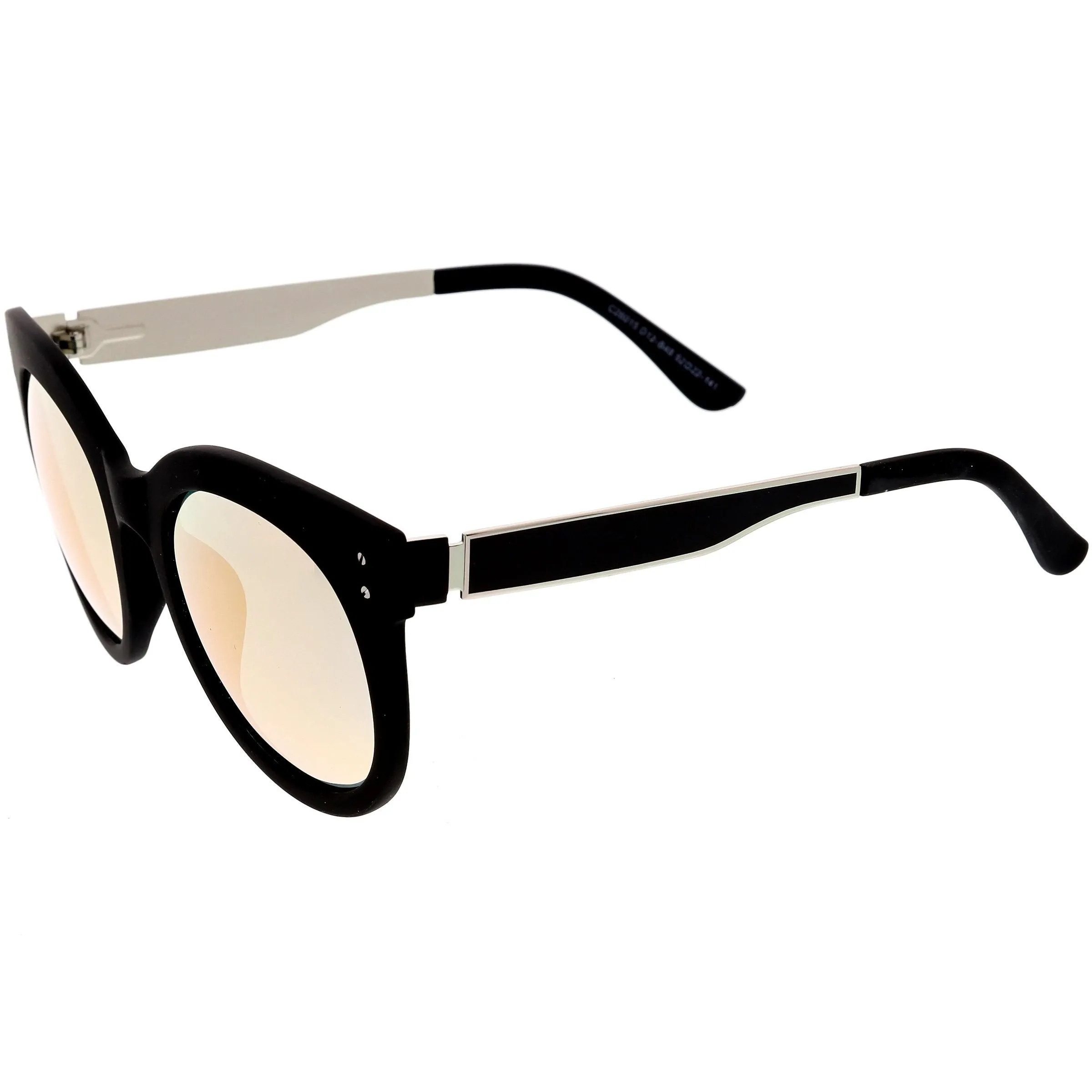 Women's Round Horned Rim Polarized Lens Sunglasses C893