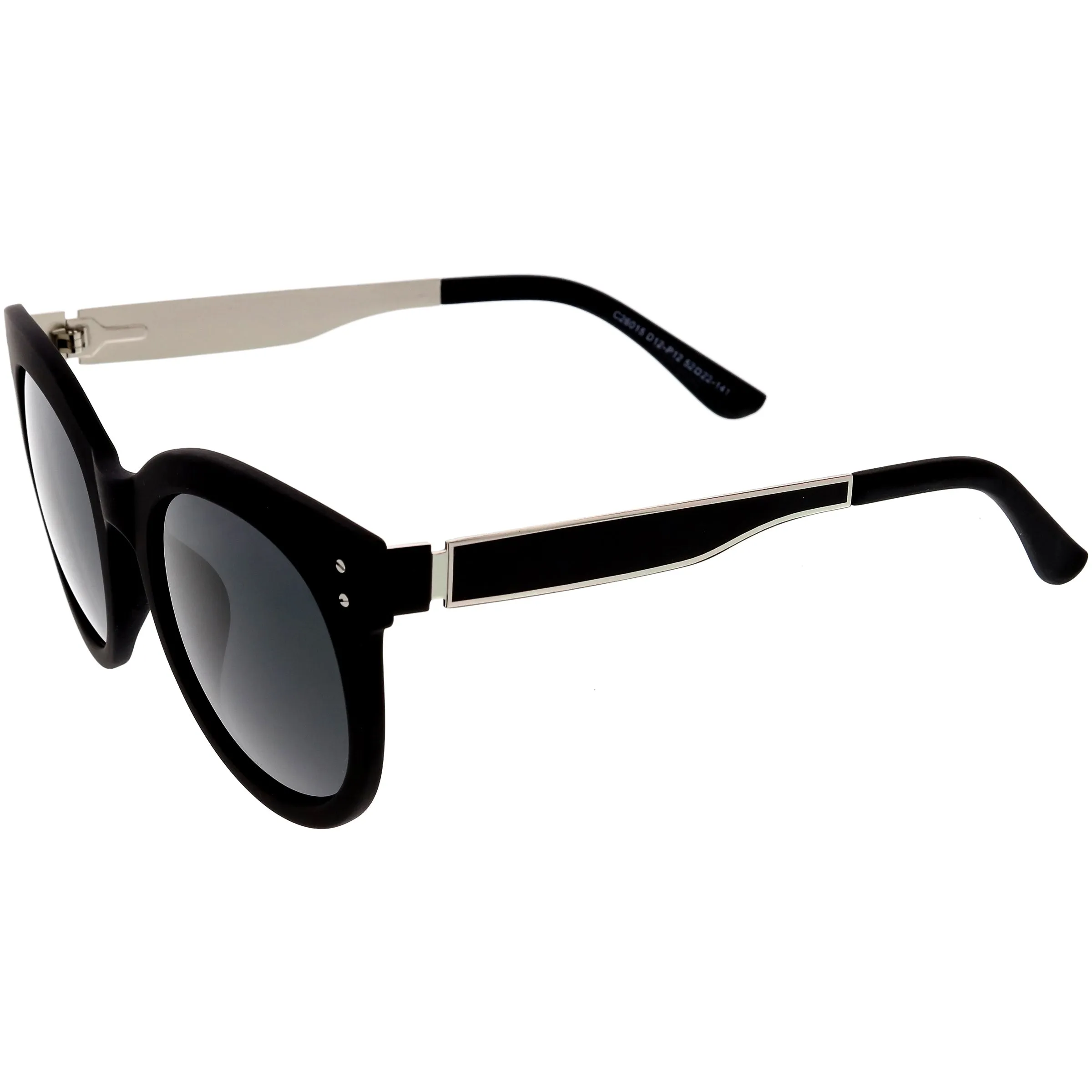 Women's Round Horned Rim Polarized Lens Sunglasses C893