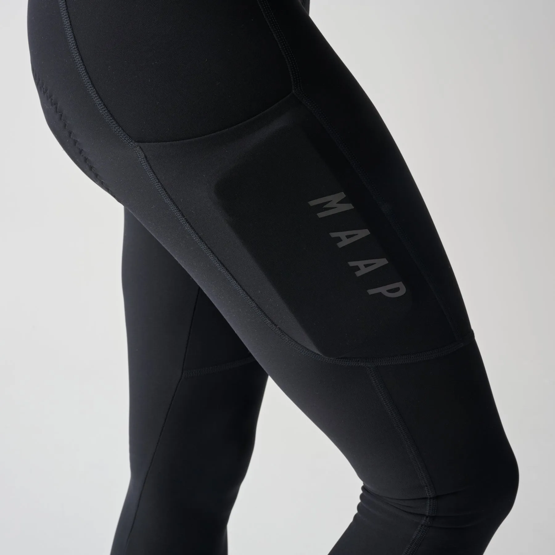 Womens Team Bib Evo Thermal Cargo Tights - Black/Black