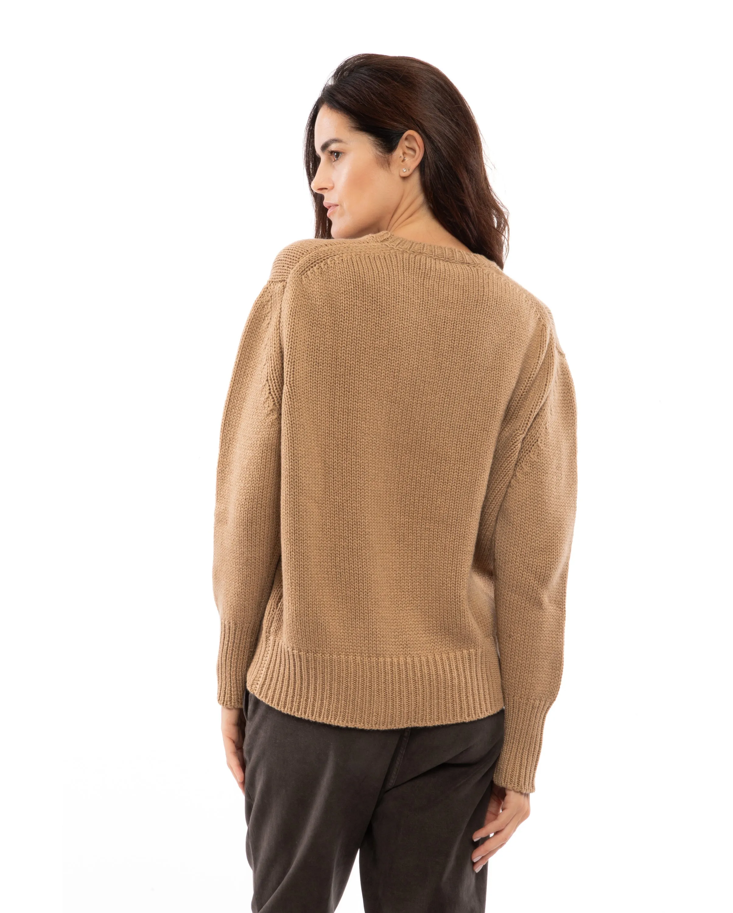 Women's Wool & Cashmere Maxi Crew Neck Black