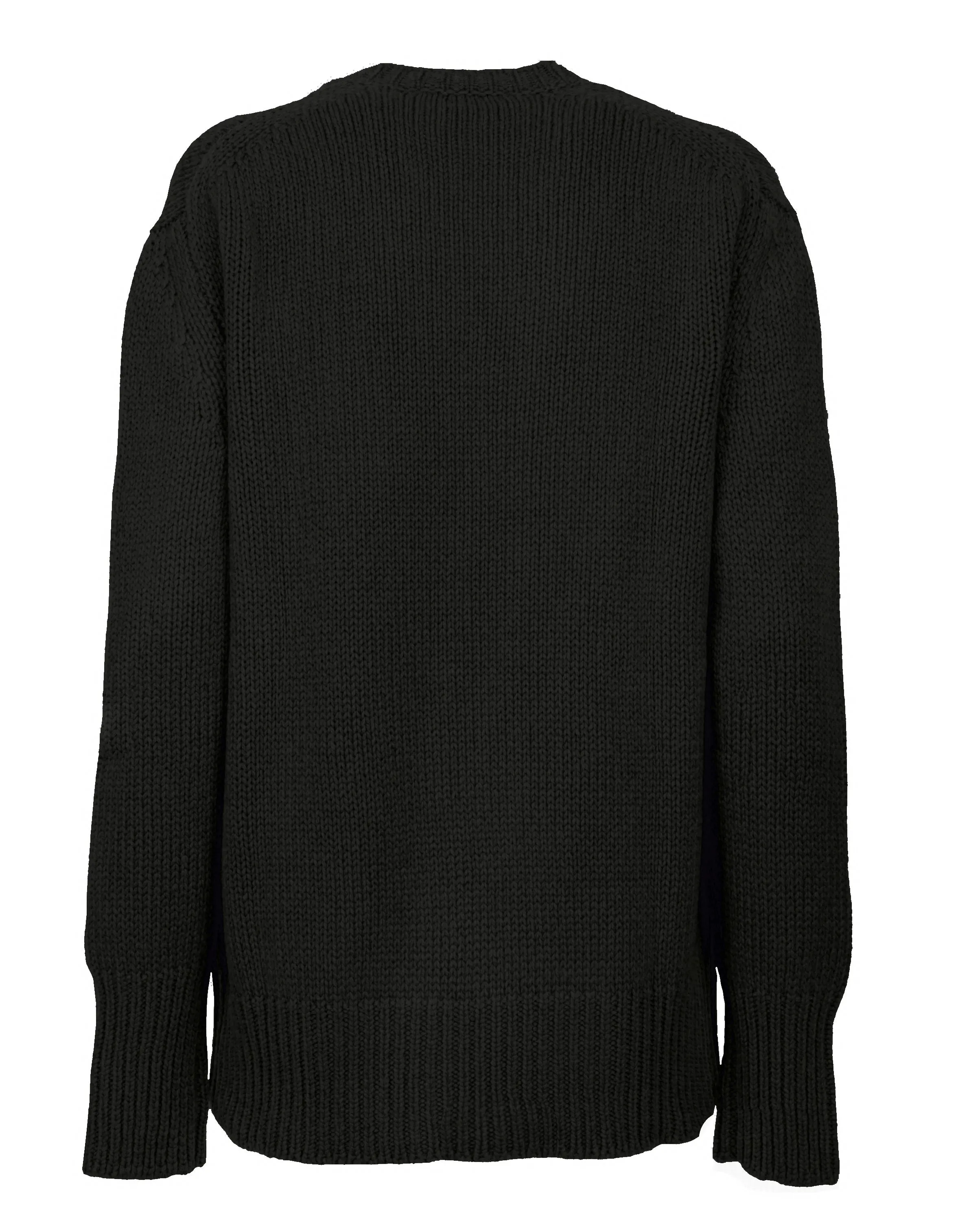 Women's Wool & Cashmere Maxi Crew Neck Black