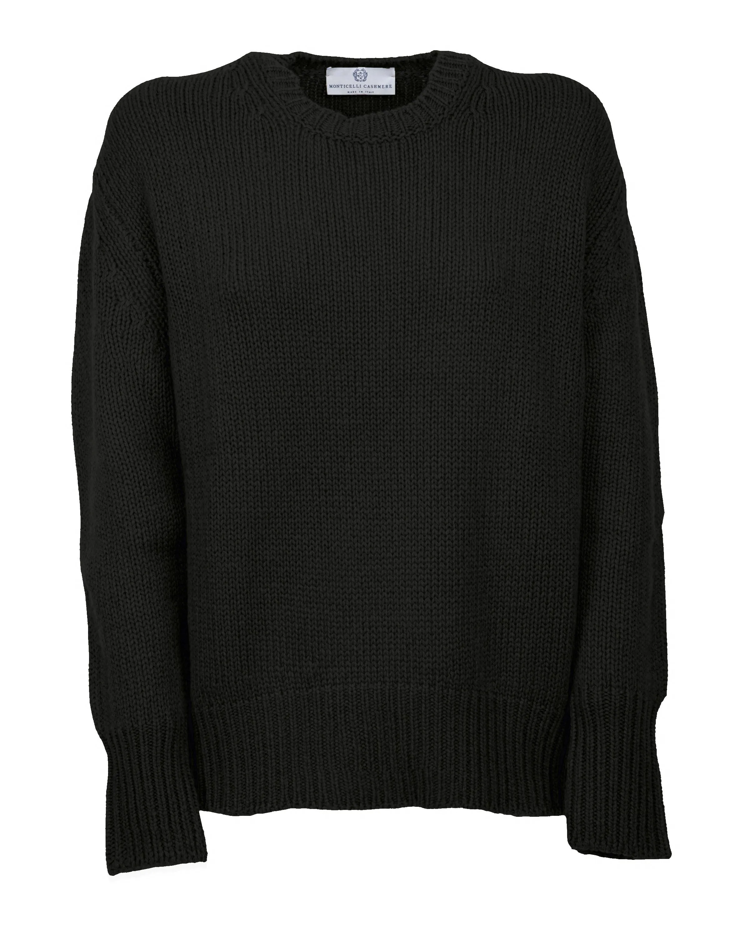 Women's Wool & Cashmere Maxi Crew Neck Black