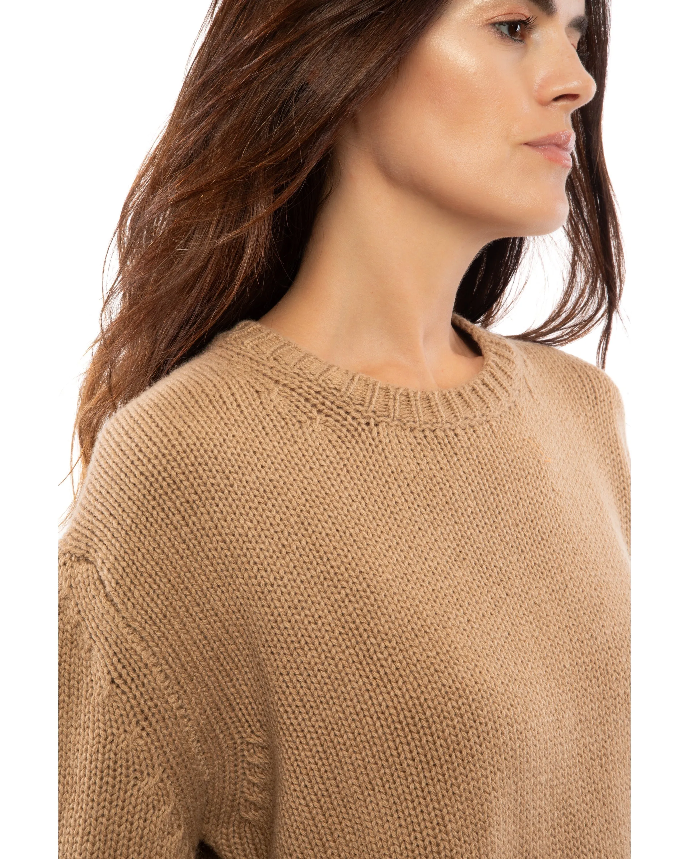 Women's Wool & Cashmere Maxi Crew Neck Black