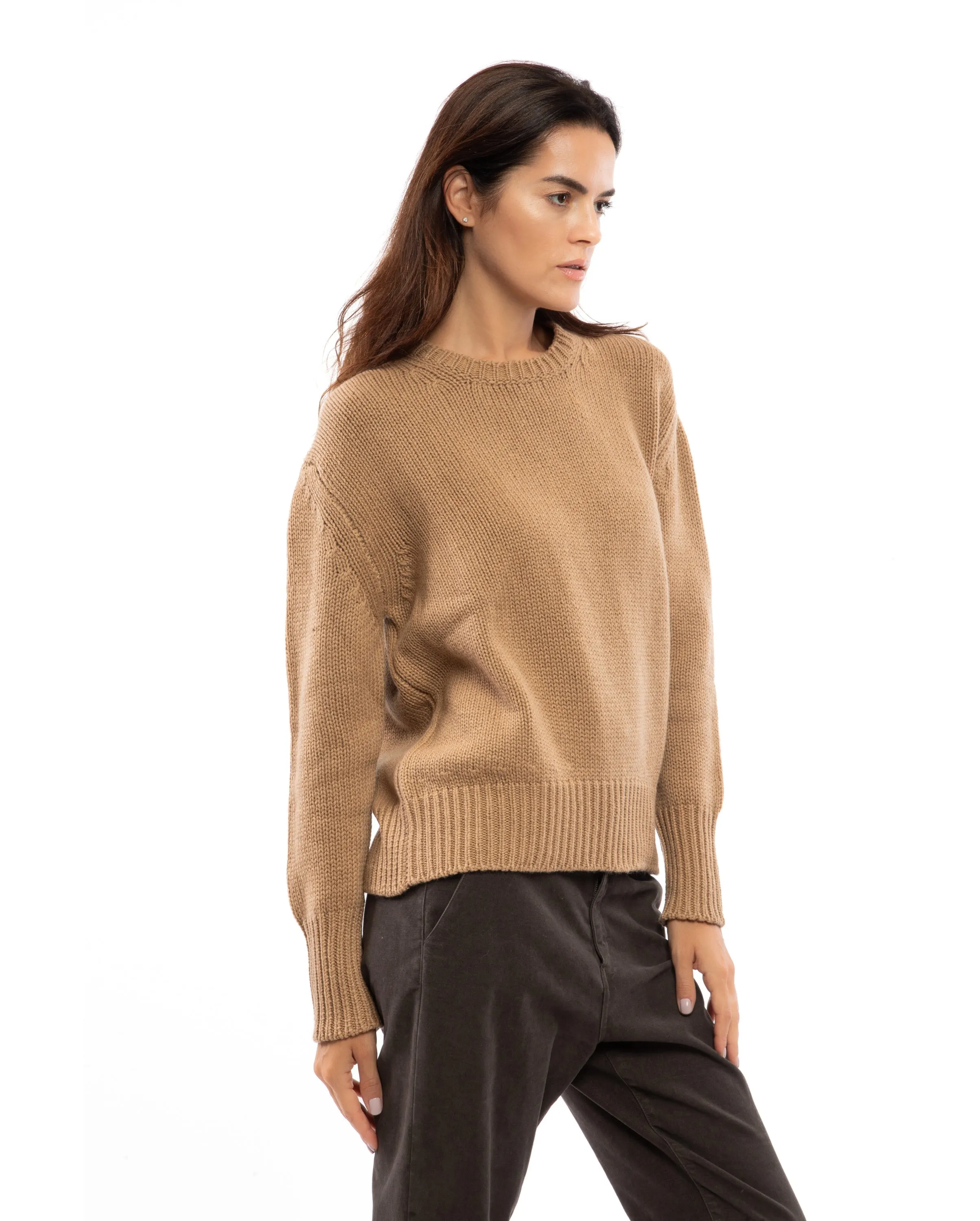 Women's Wool & Cashmere Maxi Crew Neck Black