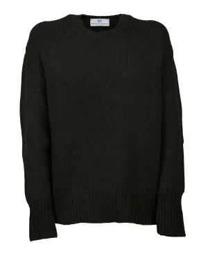 Women's Wool & Cashmere Maxi Crew Neck Black