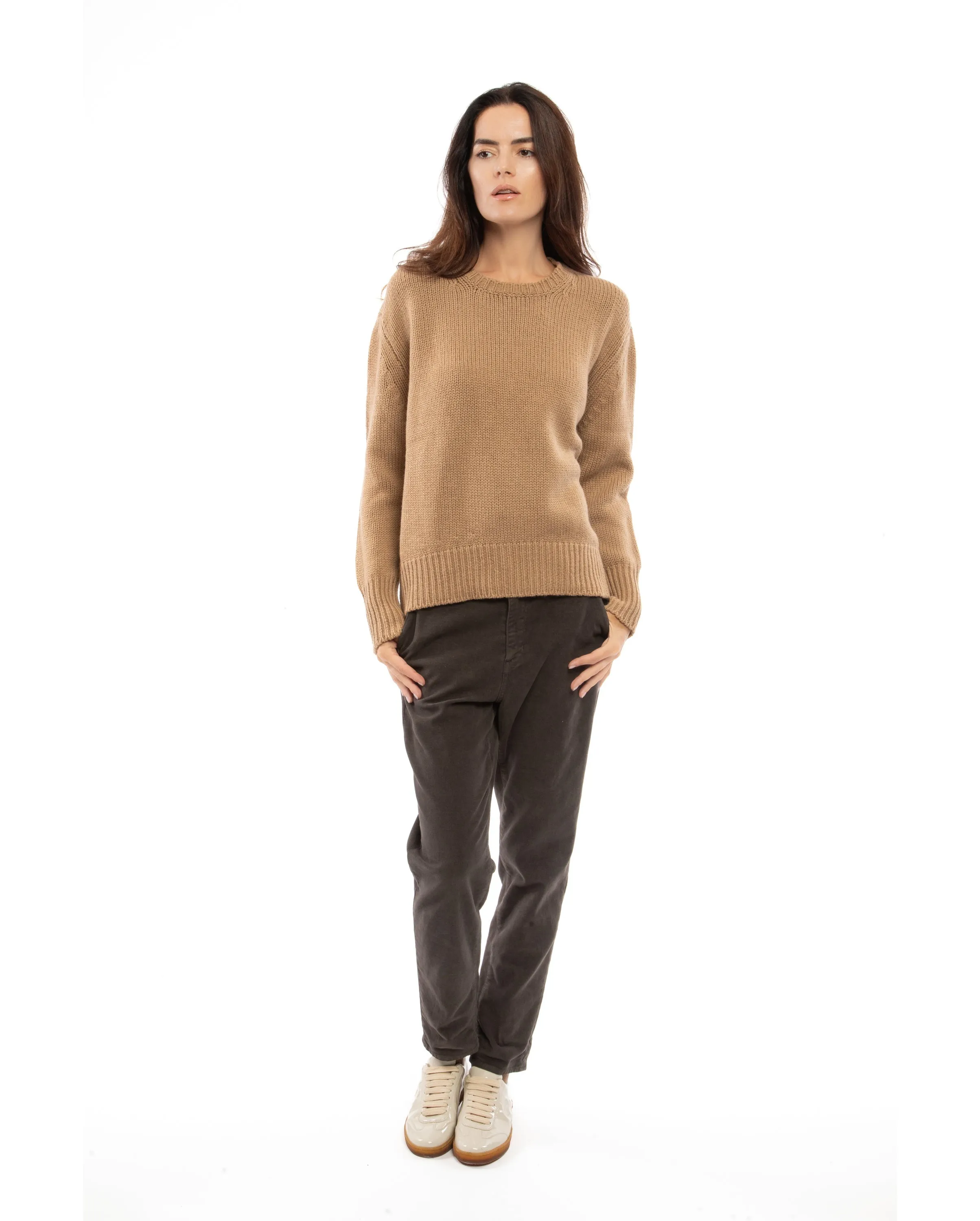 Women's Wool & Cashmere Maxi Crew Neck Black