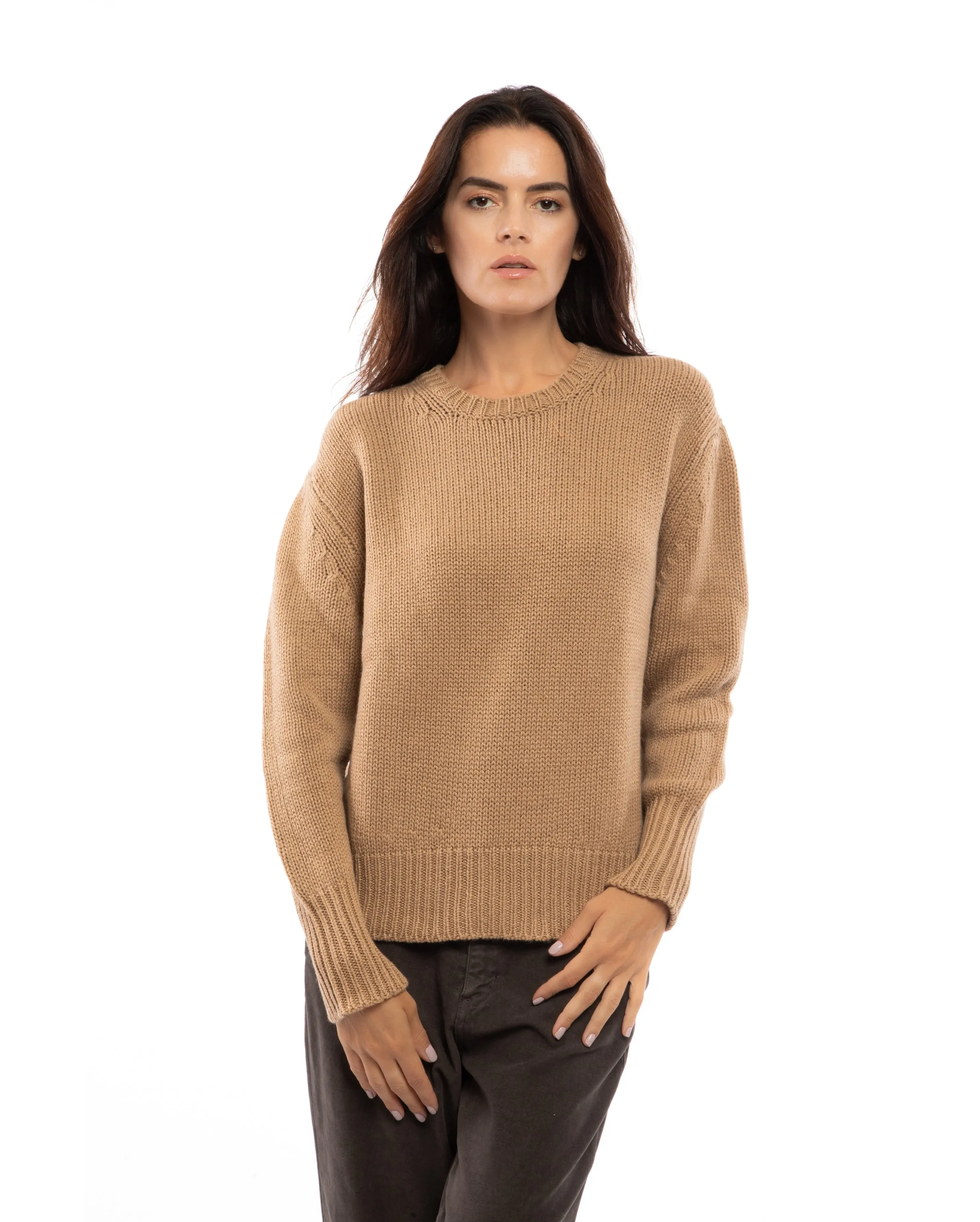 Women's Wool & Cashmere Maxi Crew Neck Black