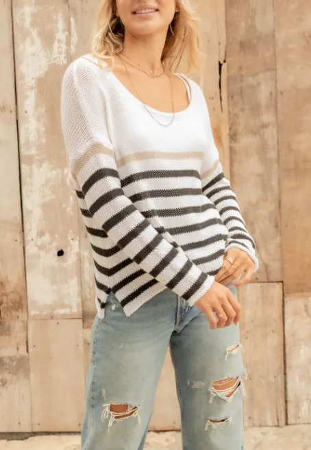 WOODEN SHIPS KATE STRIPED CREW COTTON