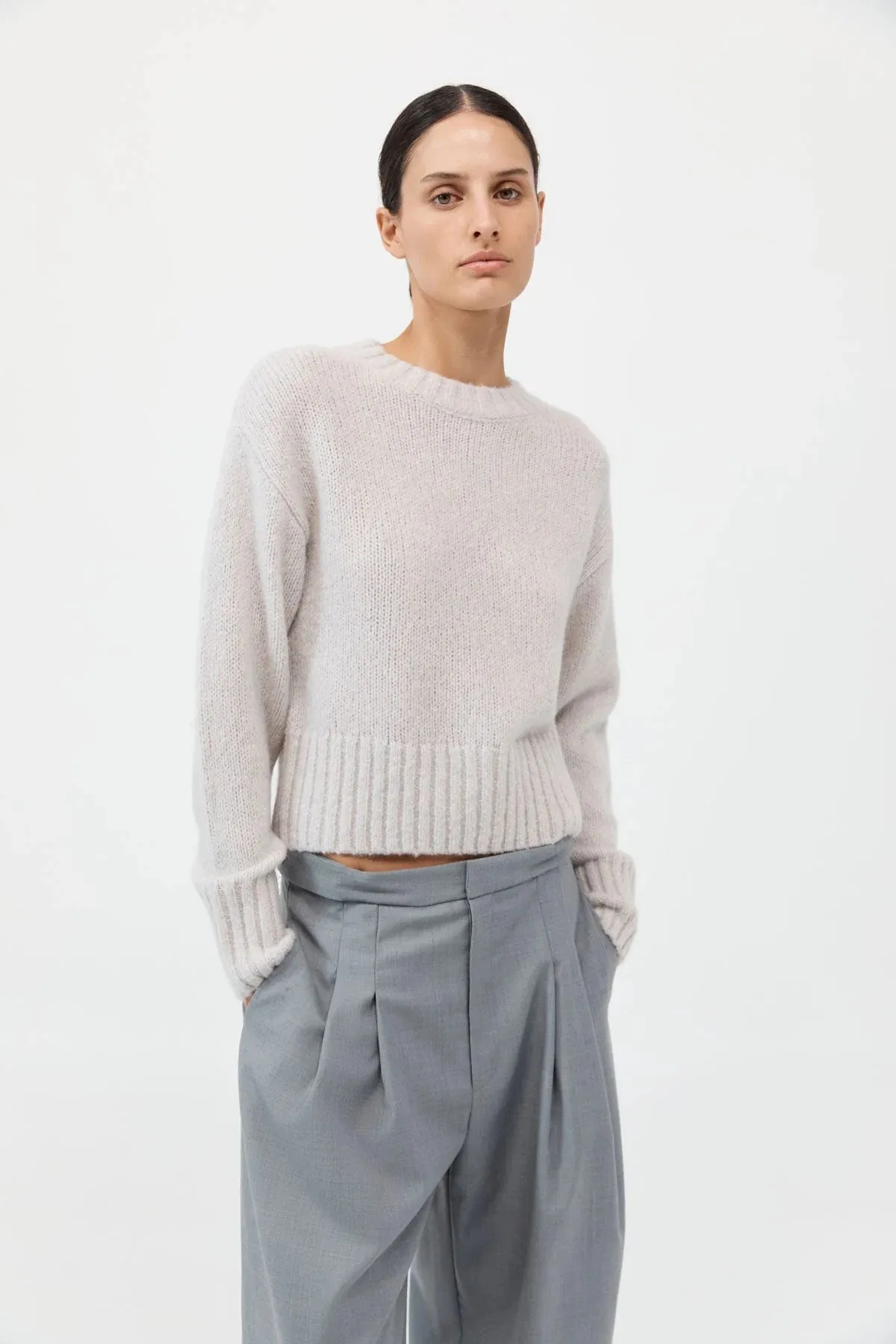 Wool Cashmere Blend Sweater - Mist