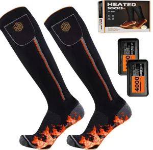Wool Ski Socks Rechargeable Heated Socks for men, Electric Socks for Women, foot warmers for women hunting Skiing Cycling Camping Hiking Ski Sock christmas stockings