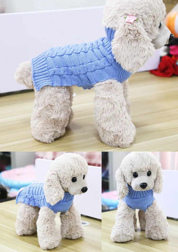 Wool Twisted Rope Pet Sweater
