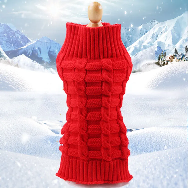 Wool Twisted Rope Pet Sweater